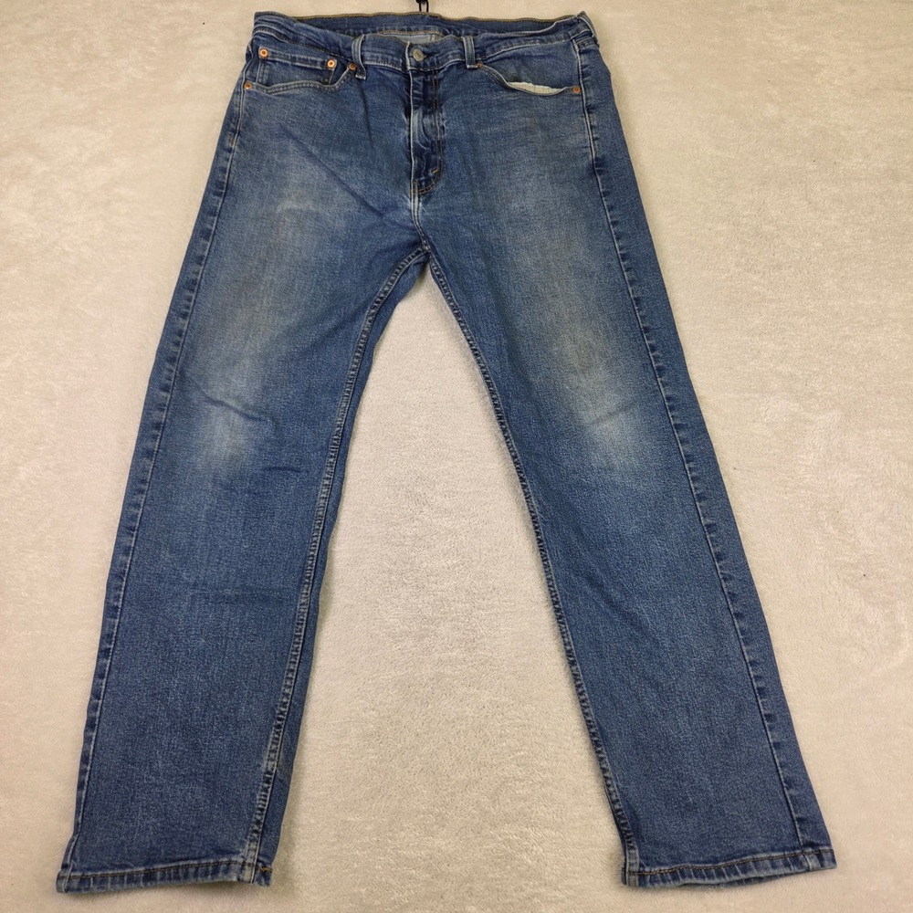 Levis 505 Regular Fit Straight Leg Jeans Mens 36x30 Medium Wash Blue Denim